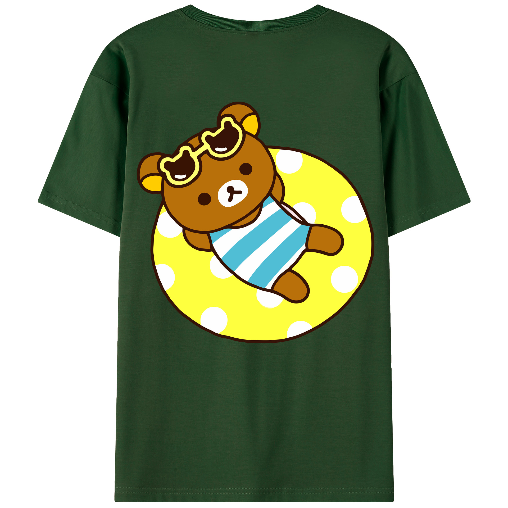 （画像用） リラックマ リラックマ キイロイトリ Rilakkuma Korilakkuma Kiiroitori 綿100％半袖Tシャツ（背面プリント）